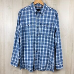 Orvis Men’s River Guide 2.0 Long Sleeve Button Up Shirt Blue Plaid Medium